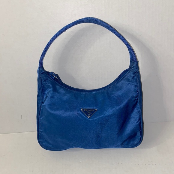 Prada Bags Prada Tessuto Mini Hobo Bag Nylon Royal Blue Vintage